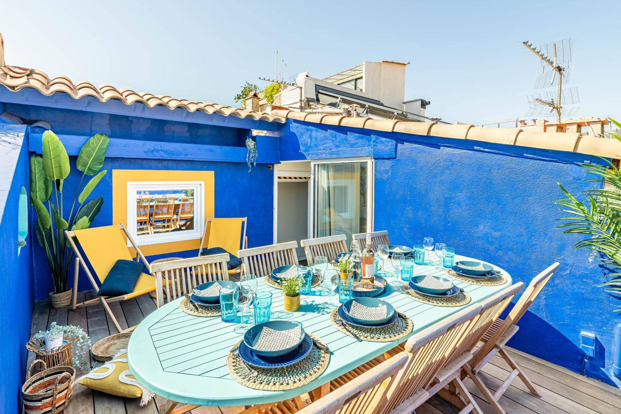 Casa Azul - Magnifique Duplex Coeur Historique 4 Chambres Avec Terrasse Vue Mer Ла-Сьота Экстерьер фото